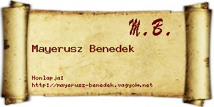 Mayerusz Benedek névjegykártya